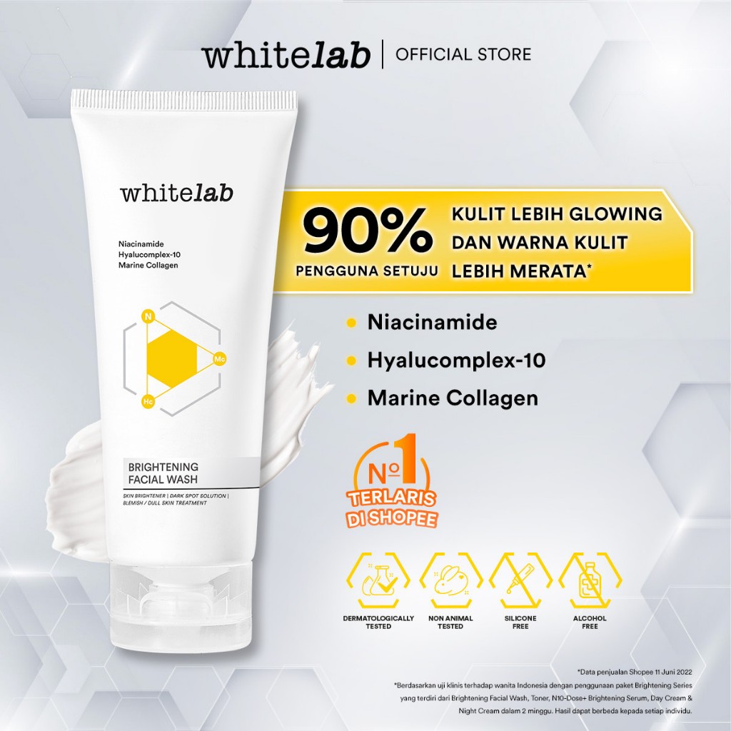 WHITELAB BRIGHTENING FACIAL WASH 100g/60g