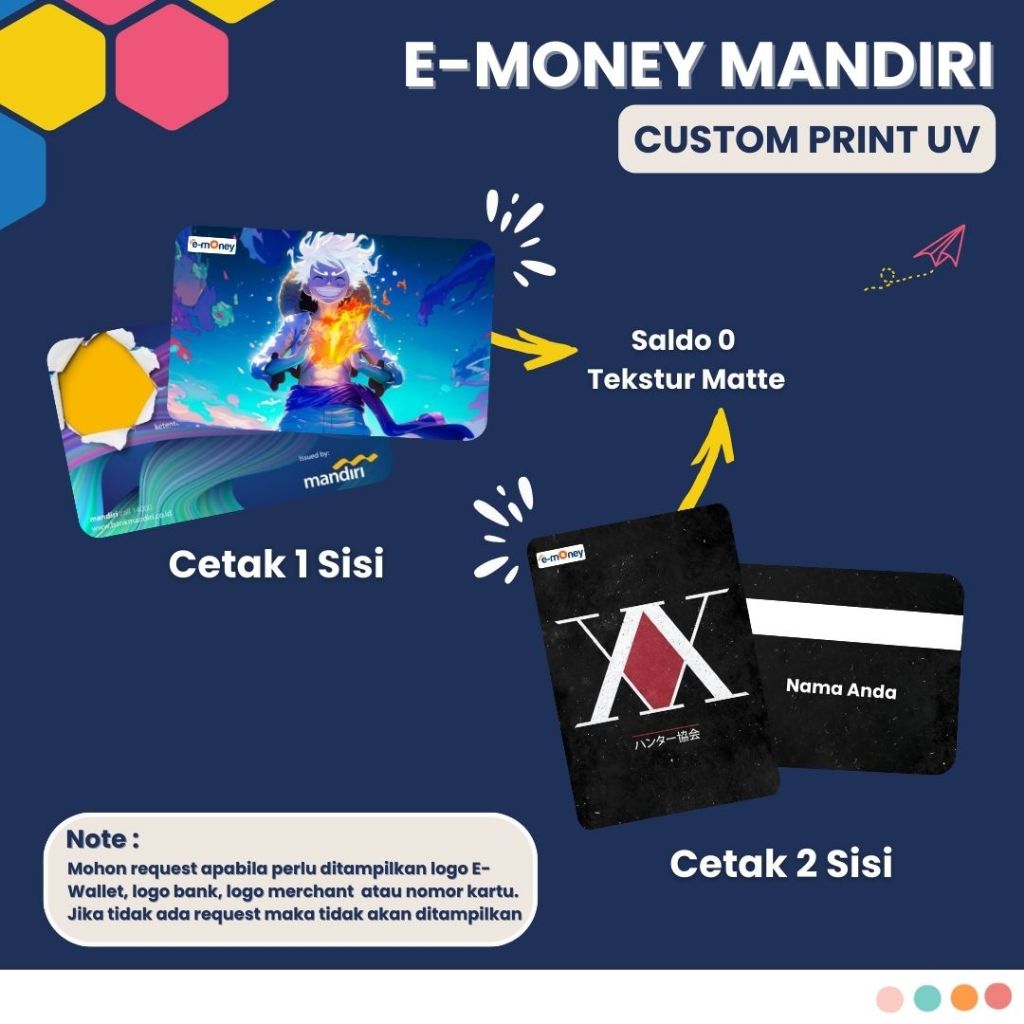E-Money Custom Spesial Member/ ID Card 2 Sisi Free Design, Nama, Foto