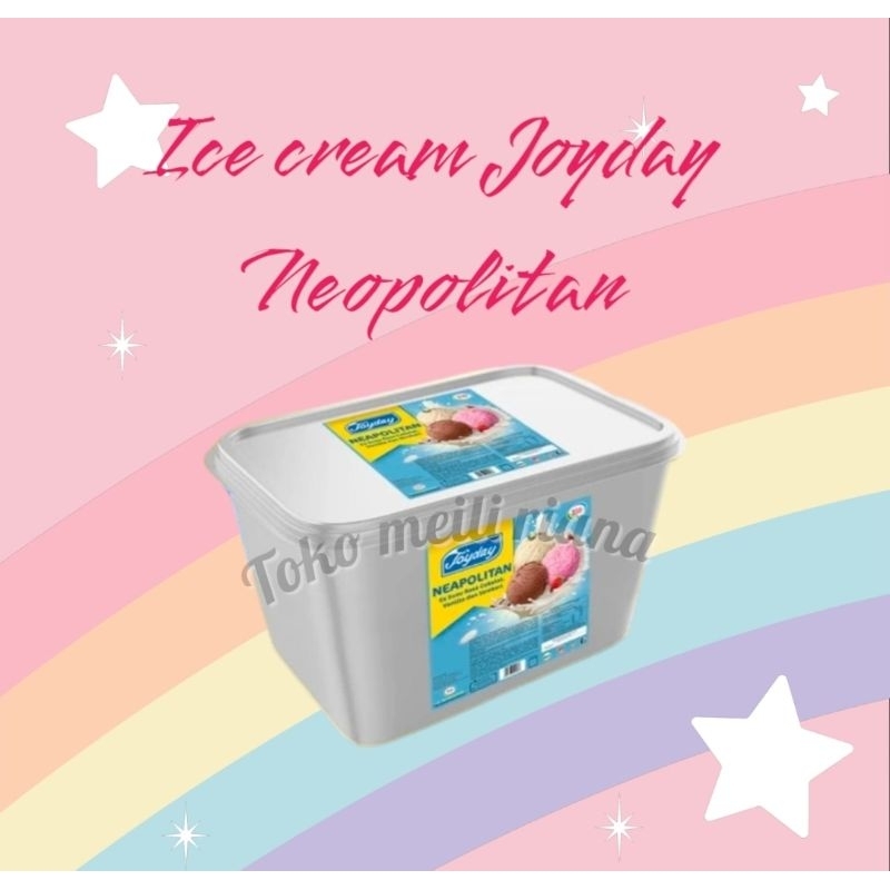 

ice cream Joyday neopolitan 8 liter eskrim 8 liter ice cream bucket 3in1 murah eskrim mix 3 rasa