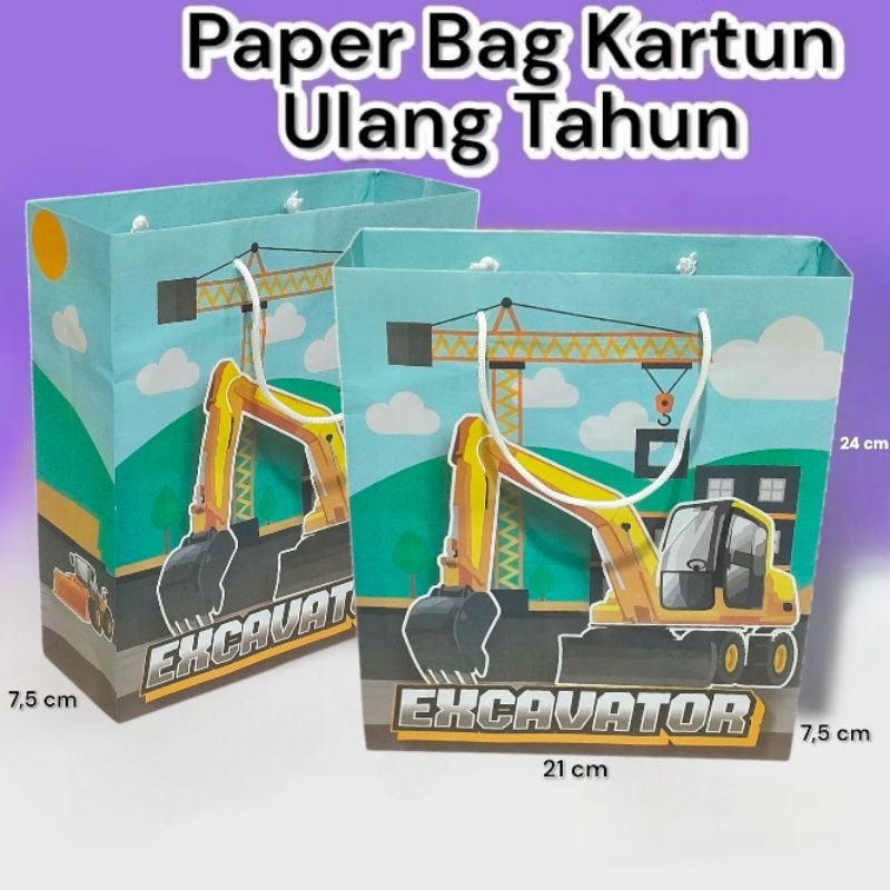 

Paper Bag Ulang Tahun Motif Exavator Isi 12 pcs (Bisa custom gambar/nama toko)