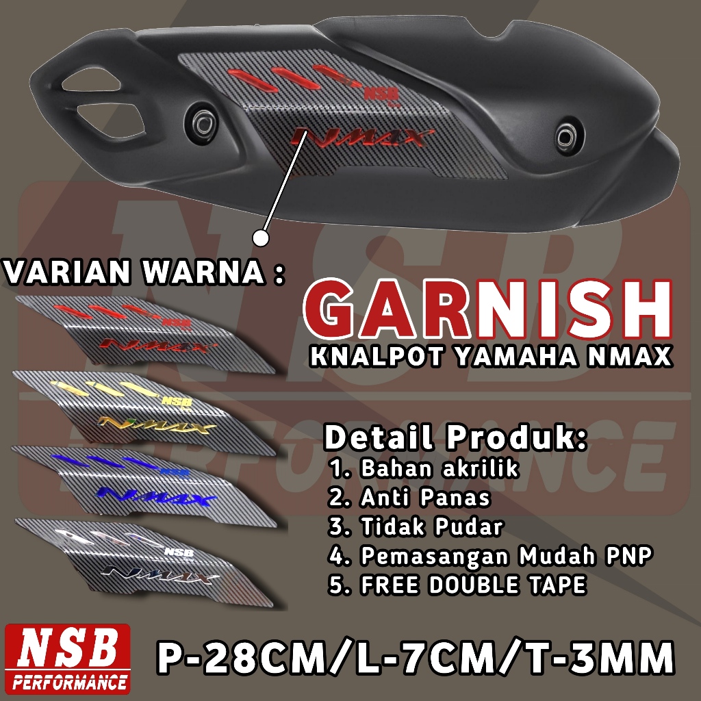 GARNISH KNALPOT NMAX TURBO COVER GARNISH KNALPOT NMAX NEO - NEO S TURBO TECH MAX 2020-2024