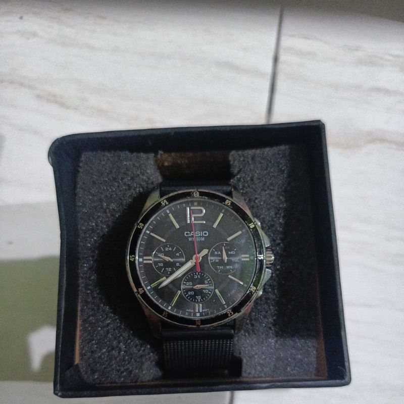 jam tangan original chronograph Casio second bekas preloved