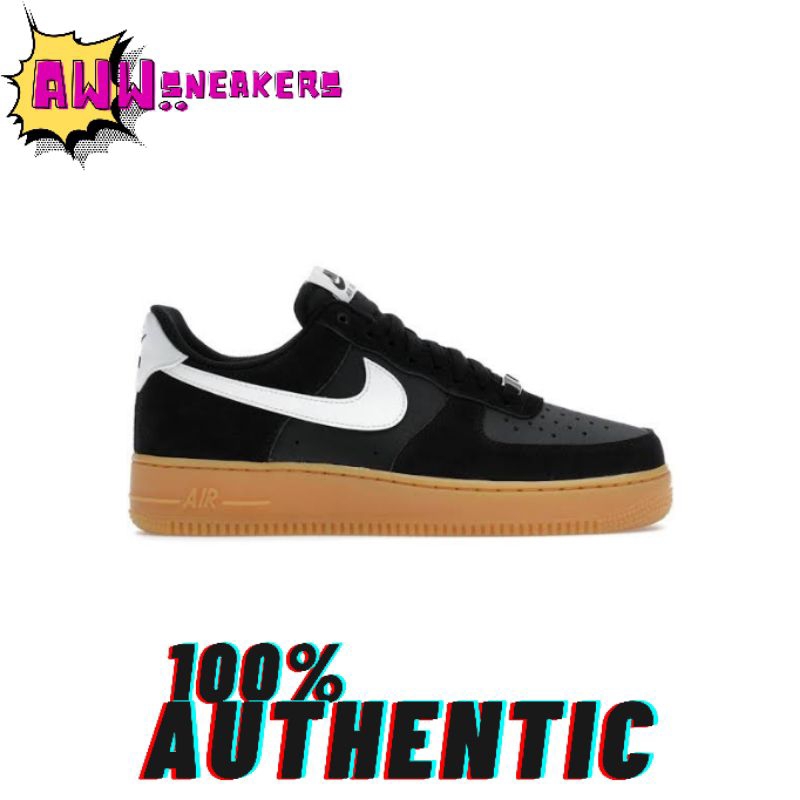 Nike Air Force 1 '07 LV8 Black/Gum Light Brown/Summit White 100% [Authentic]