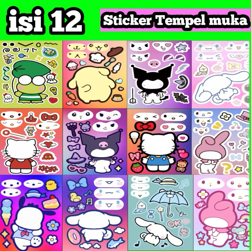 

Stiker DIY Sanrio Kuromi Tempel Muka untuk Kreativitas Anak