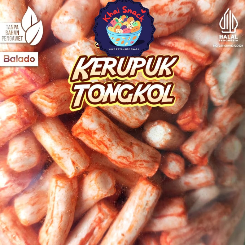 

KERUPUK TONGKOL 250gr , STIK IKAN TONGKOL food cemilan chips snack KHAI SNACK - RASA BALADO