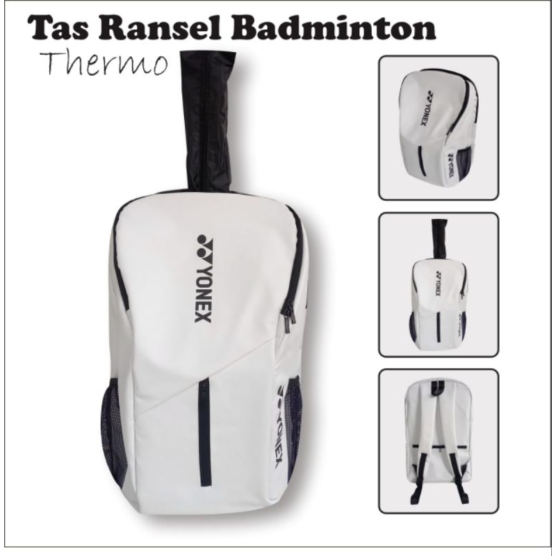 BIG PROMO tas raket ransel badminton warna putih withsnow