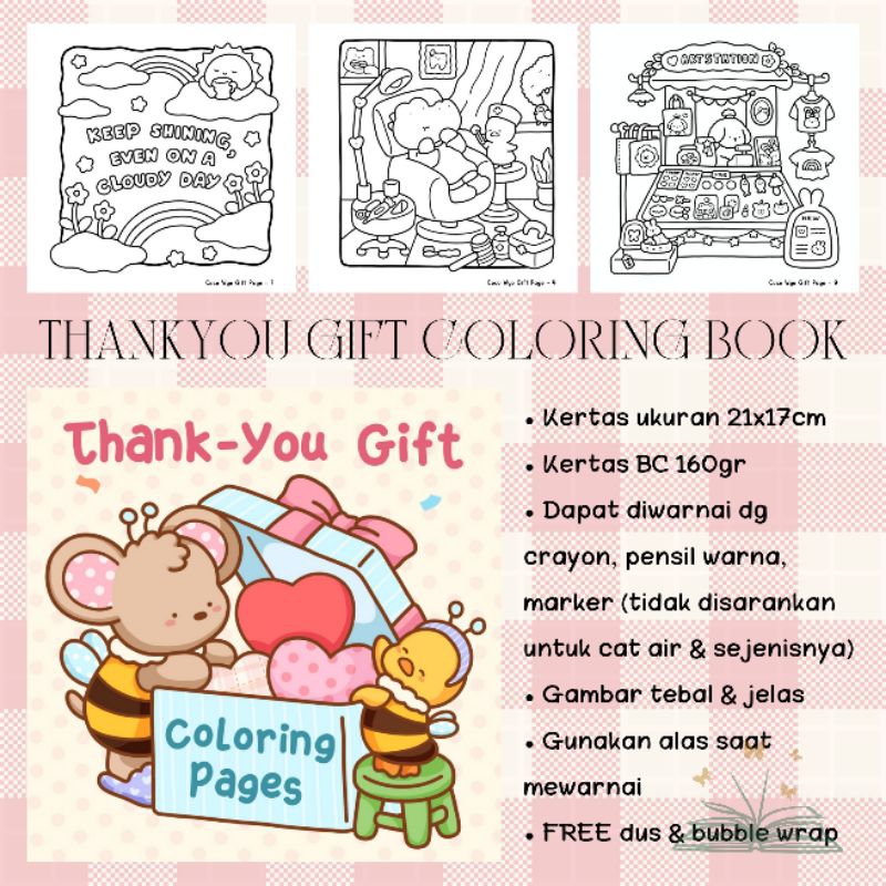 THANKYOU GIFT COLORING BOOK | COCO WYO'S COLORING BOOK | BUKU MEWARNAI ANAK DEWASA