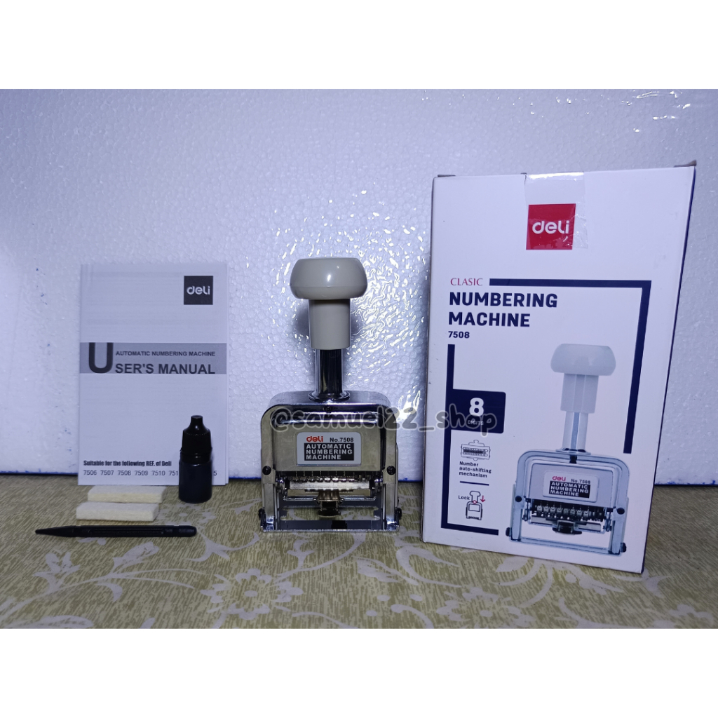 

Stempel Label Penomoran Numbering Machine DELI 7508 8 Digit