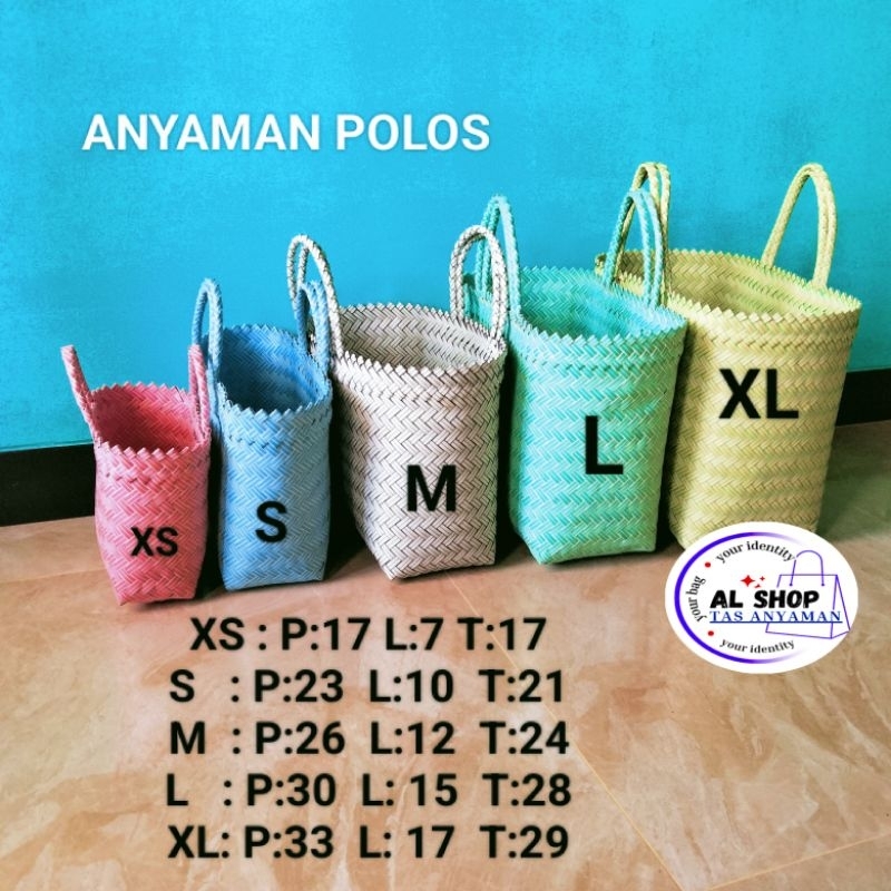 Anyaman Polos Lurik Tas Anyaman Polos Lurik dan Emboss Berbagai Ukuran