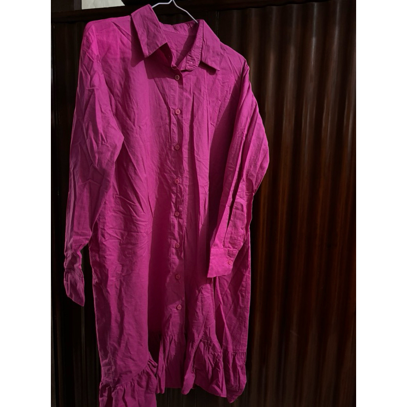 Kemeja tunik fuschia
