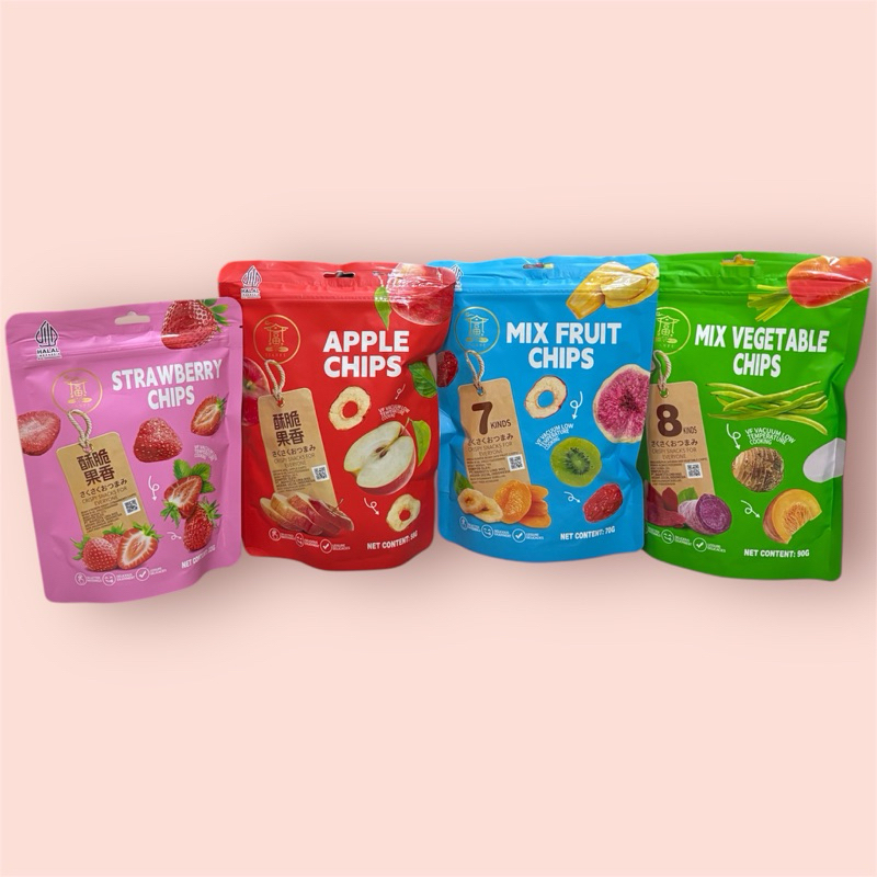 

TIAN FU MIX FRUIT CHIPS / MIX VEGETABLE CHIPS / APPLE CHIPS / STRAWBERRY CHIPS ( DRIED FRUIT AND VEGETABLE)