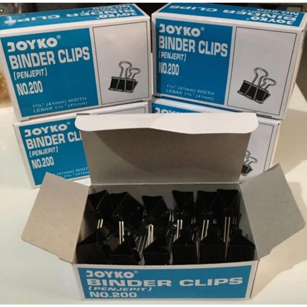 

Binder Clips Joyko No. 200 - Penjepit Kertas 1 Box isi 12 Pcs