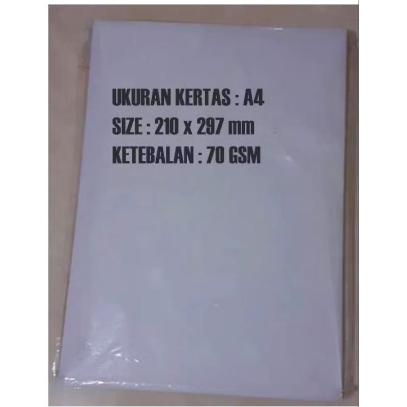 

Kertas HVS A4 70gsm (1 Rim isi : 500 lembar)