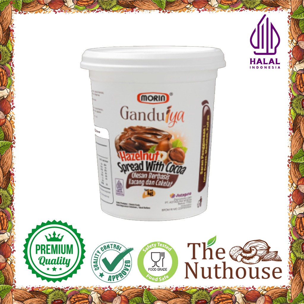 

Morin Ganduiya Selai Coklat Hazelnut / Hazelnut Spread with Cocoa Pail 1Kg
