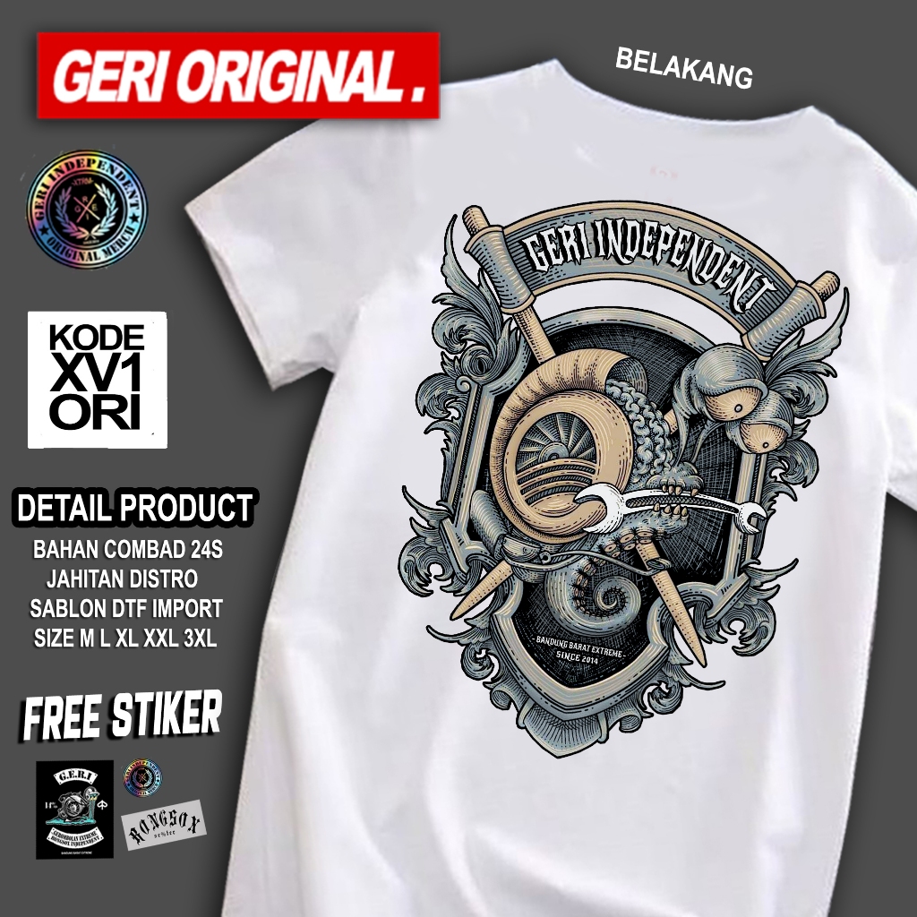 Kaos Vespa Geri original - Vintag putih