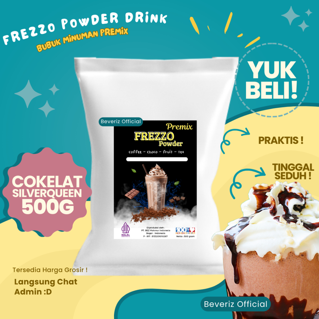 

BEVERIZ Frezzo Bubuk Minuman Rasa Coklat Silverq | Choco Silverq Boba Powder Drink 500gram {Bisa COD} {tersedia harga grosir}