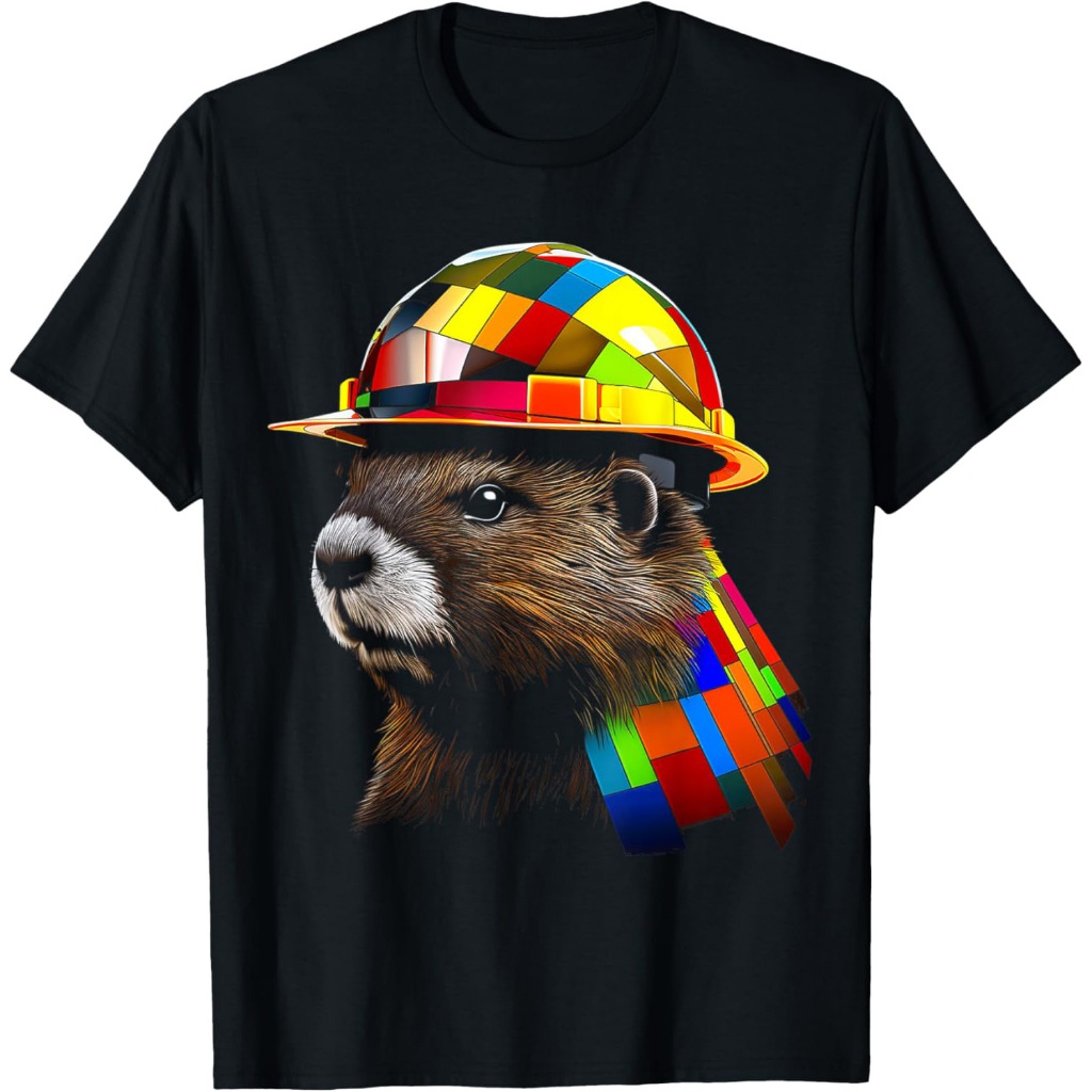 Kaos Seni Motif Hewan Berang-berang Poligon Berang-berang