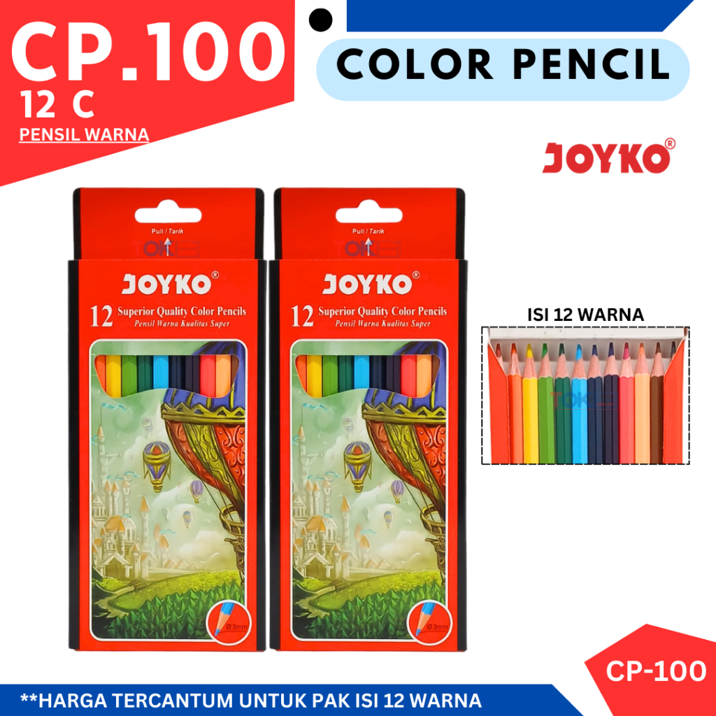 

GROSIR!!! Pensil Warna 12 Joyko Kecil CP-S12 Mini / CP-100 (12C)