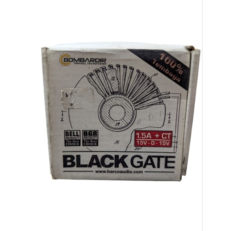 TRAFO TIROID/DONAT BLACKGATE 1,5A 15V CT BOMBARDIR