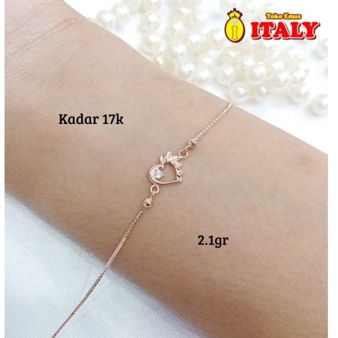 gelang emas tua variasi hati