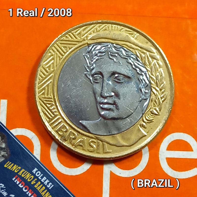 UKA008Coin Bimetal 1 Real (BRAZIL) Thn 2008 Detail Sesuai Difoto