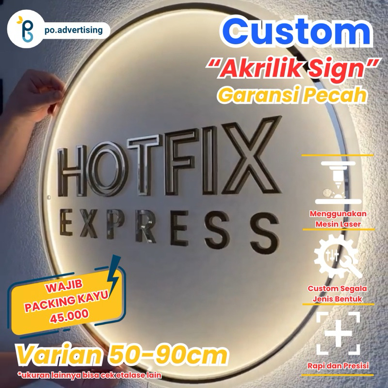 

Papan Nama Toko Usaha Akrilik Gold/Custom Akrilik Sign/Custom Papan Nama Akrilik