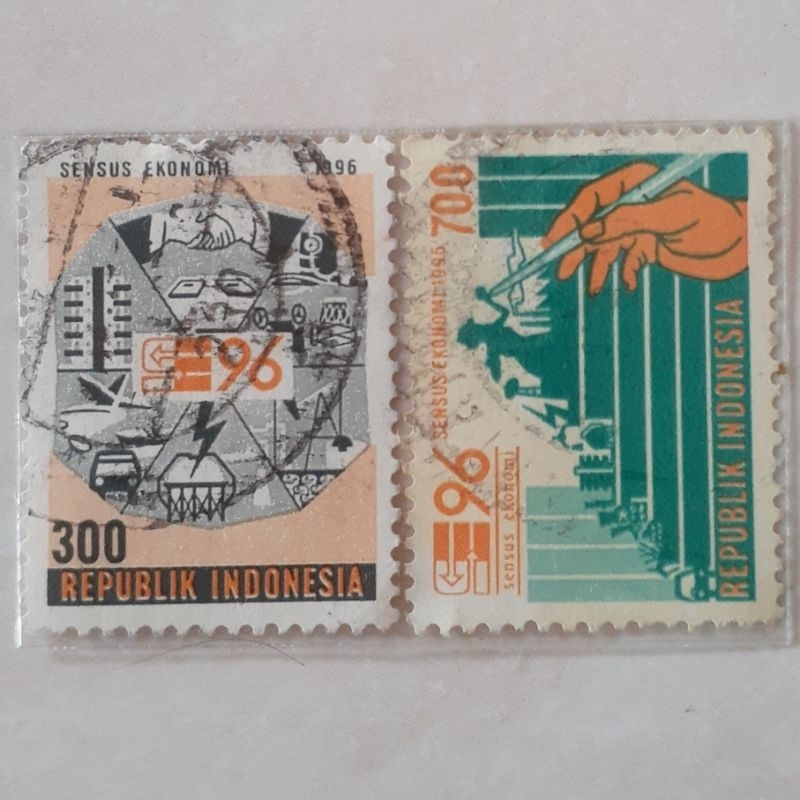 

Perangko Indonesia Sensus Ekonomi Tahun 1996 set lengkap 2pcs