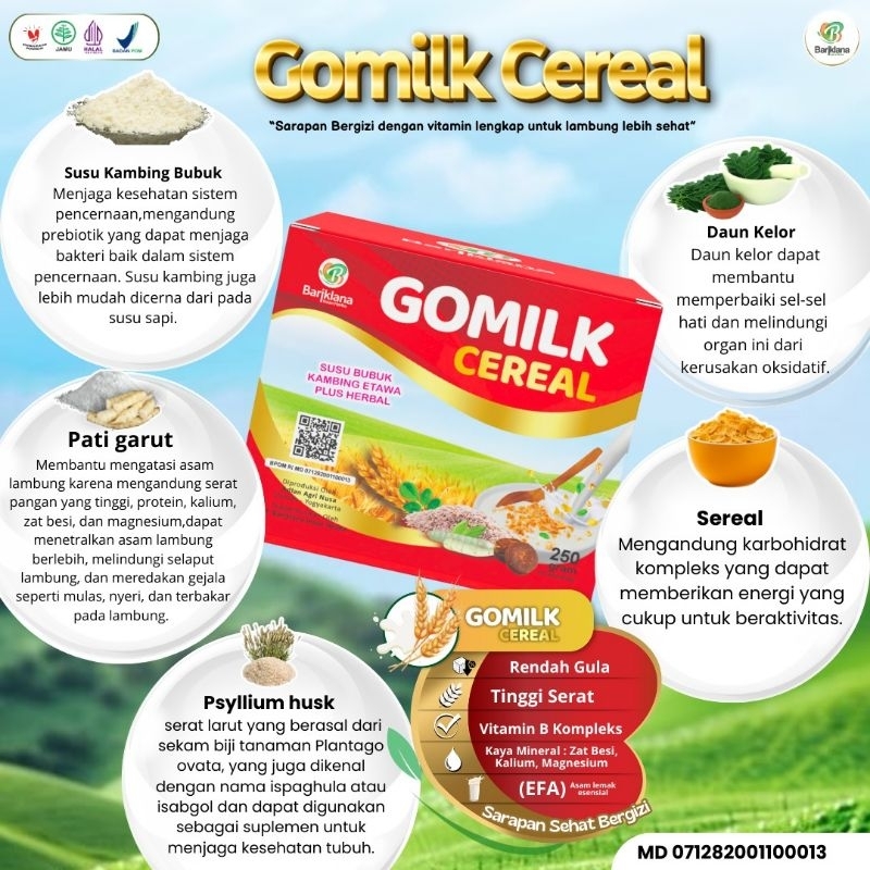 

Bariklana GOMILK SEREAL 1 sachet Pati Garut untuk asam lambung | GOMILK CEREAL Sachet Bariklana Termurah
