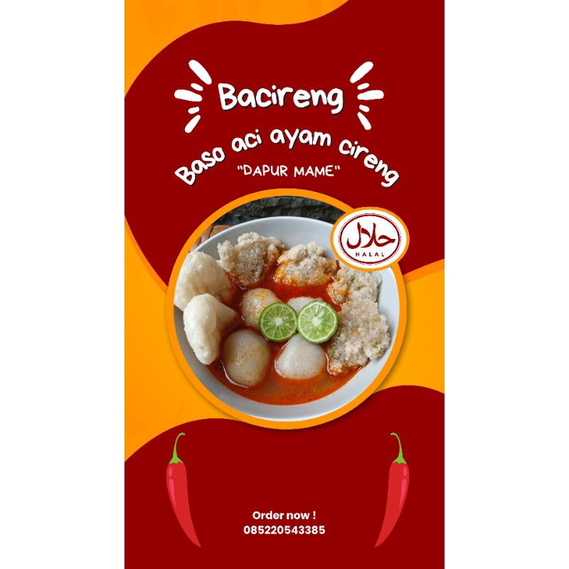 

Bacireng kuah (baso aci cireng kuah)