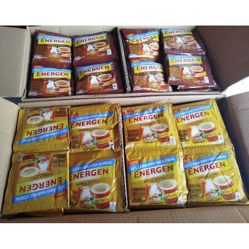 

energen cokelat vanilla sereal&susu sachet 1renteng isi 10