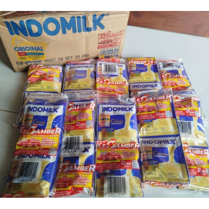 

indomilk susu kental manis sachet putih 1renceng isi 6