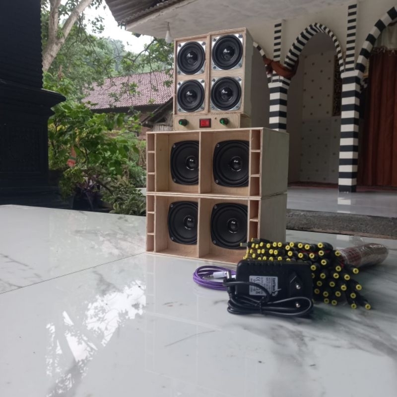 Paket lengkap sound Miniatur siap bunyi Box SPL 3inch dan line Array 2 inch