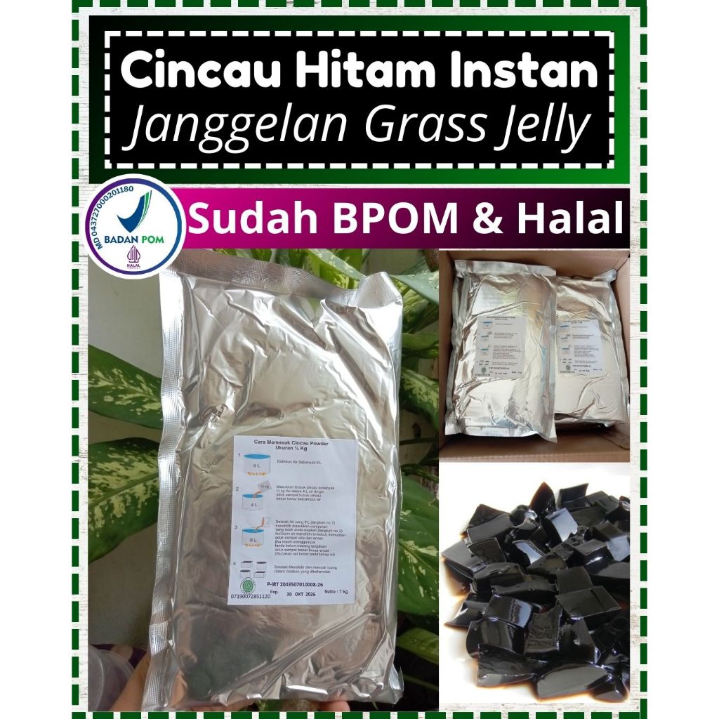 

TERSEDIA Bubuk Cincau Hitam Instan Grass Jelly Powder Kemasan Aluminium Foil 1 Kg
