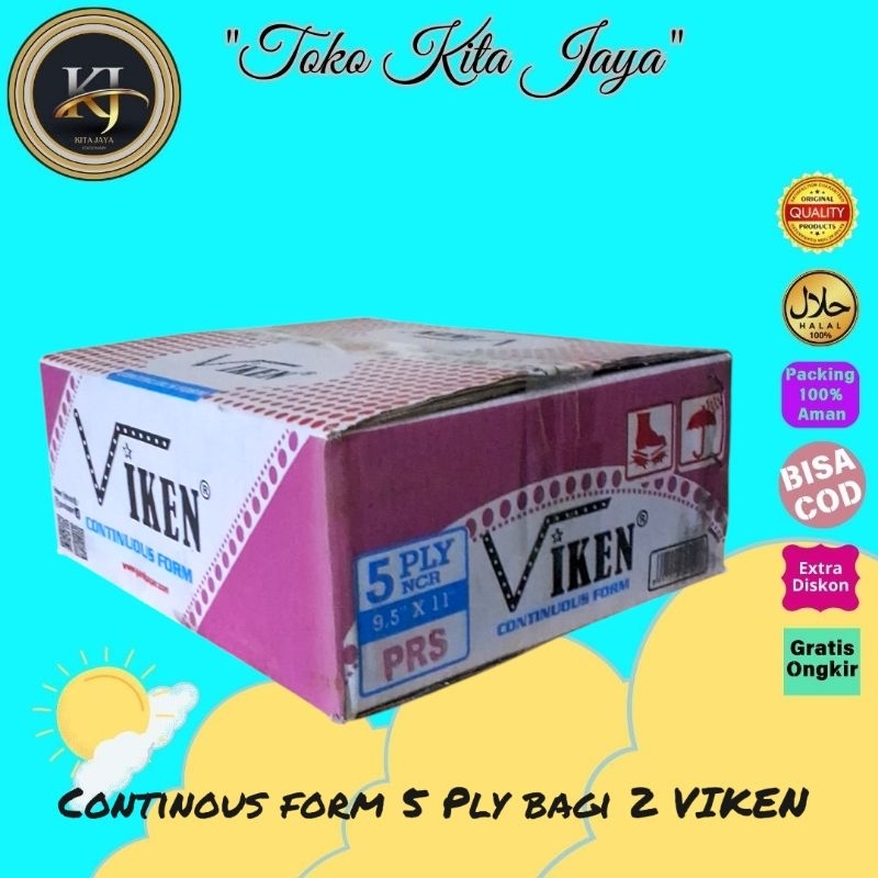 

Continous form 5ply viken 9,5x11/2 bagi 2