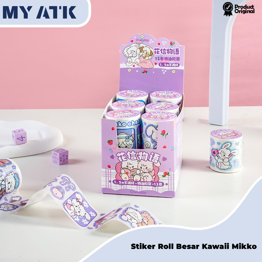 

Stiker Roll Label Motif Mikko DIY Tape Cute