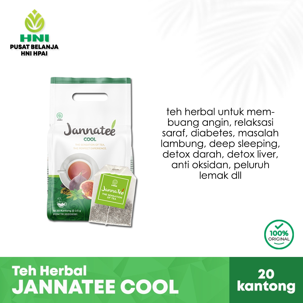 

HNI Jannatee Cool ORIGINAL Teh Herbal Sensasi Menyegarkan dan Melegakan Tenggorokan isi 20 kantong