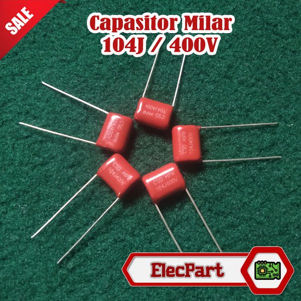 1PCS Capasitor Milar 104J / 400V | Kapasitor Milar 104 J / 400 Volt