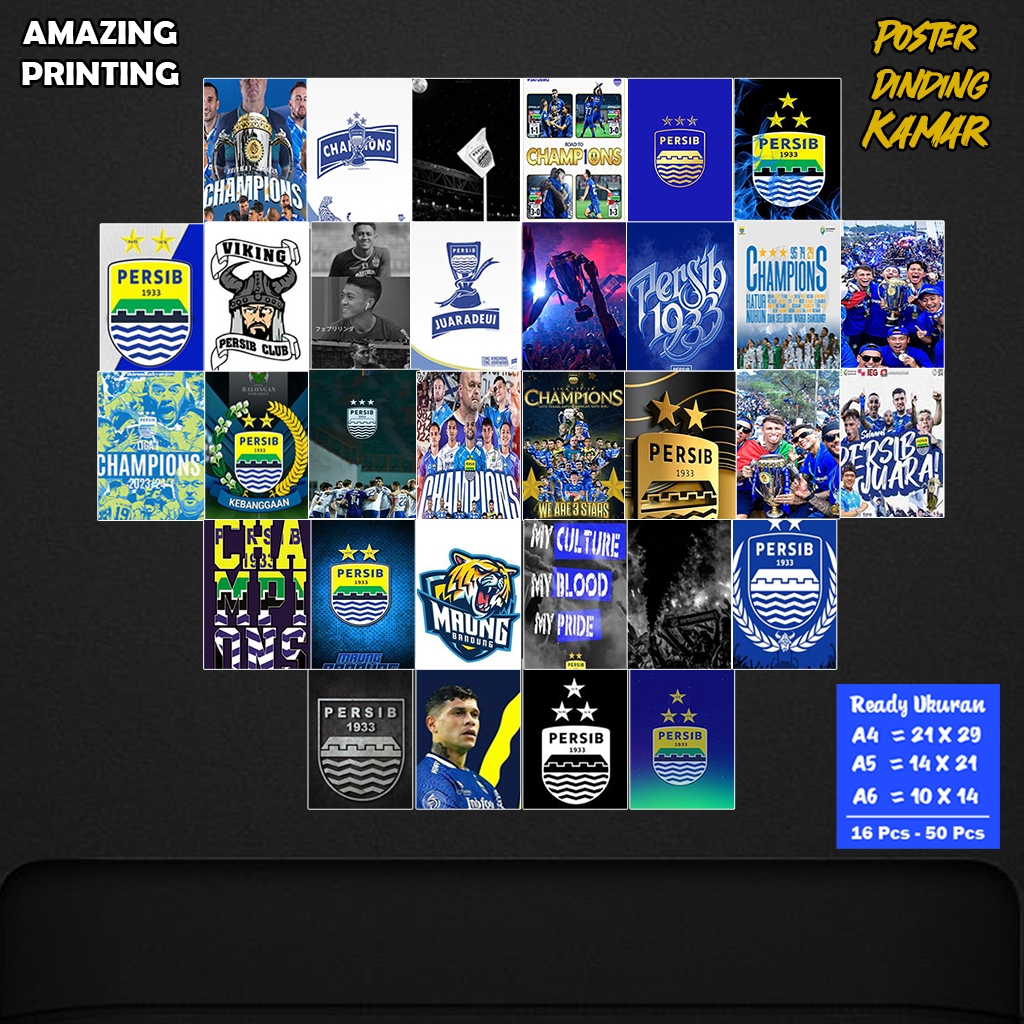 Poster Dinding Kamar persib bandung / Poster Dinding persib / Hiasan Dinding  / Poster Kamar / COD