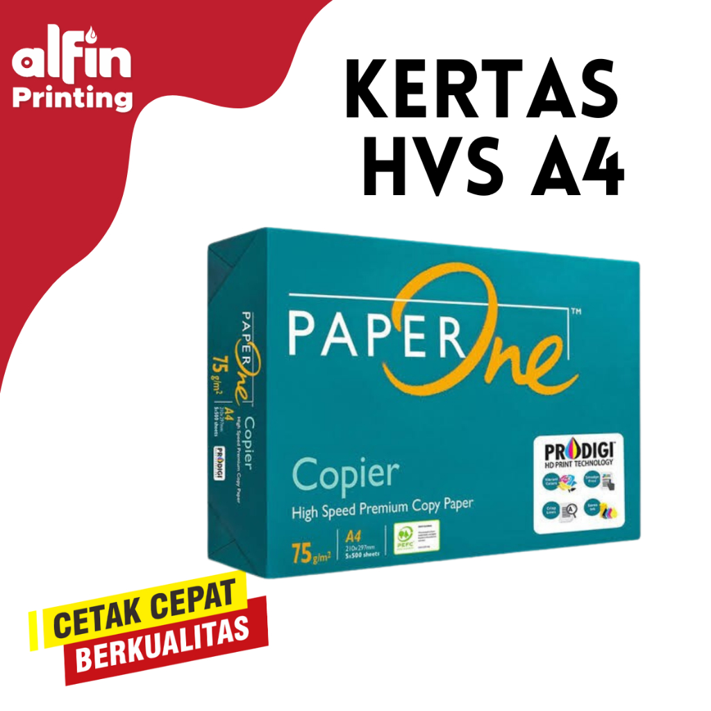 

Kertas HVS / Kertas Fotocopy A4 75gsm (PAPER ONE)