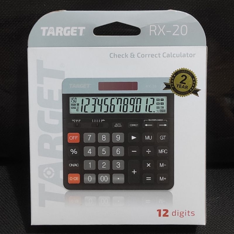 

Kalkulator 12 Digit Target RX 20 Hitam ORI Mirip Casio DH 20