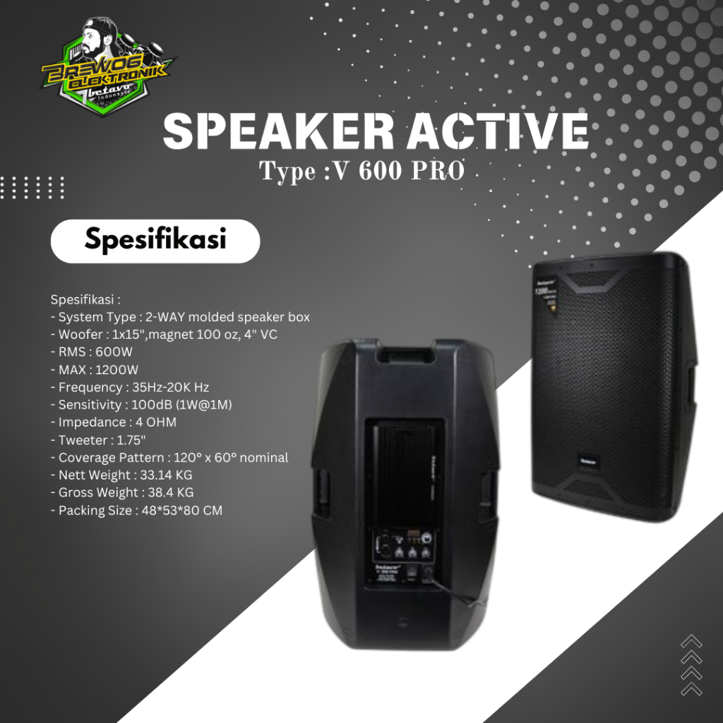 SPEAKER AKTIF BETAVO V 600 PRO