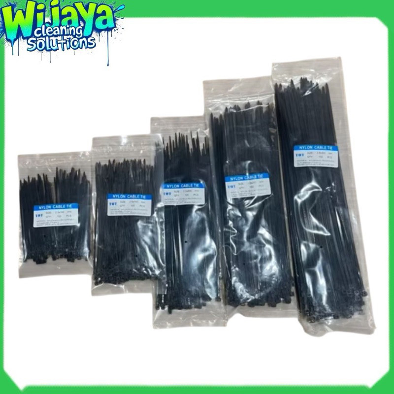 

Kabel ties 10cm 15cm 20cm 25cm 30cm nylon cable tis berkualitas Hitam