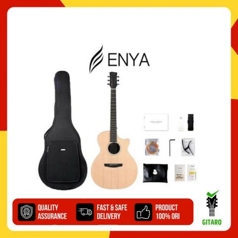 Gitar Akustik Elektrik ENYA X1 Pro X1Pro X 1 ProEGA EQ Natural w/ Bag + Effect