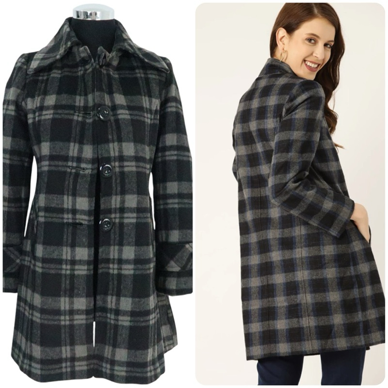 Women premium plaid coat