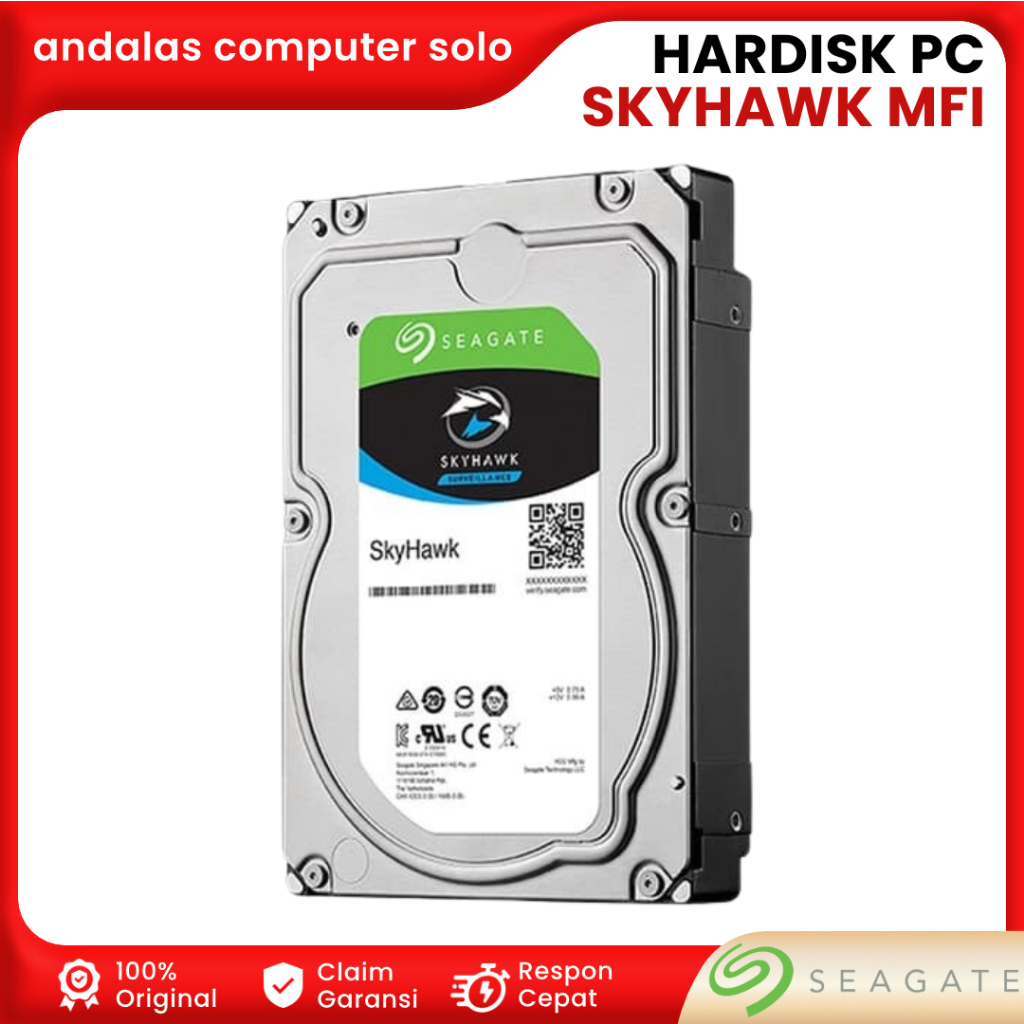 HARDISK HDD INTERNAL 3.5" SEAGATE  MFI SKYHAWK 1TB, 2TB, 4TB, 8TB MFI 3.5" SATA GARANSI