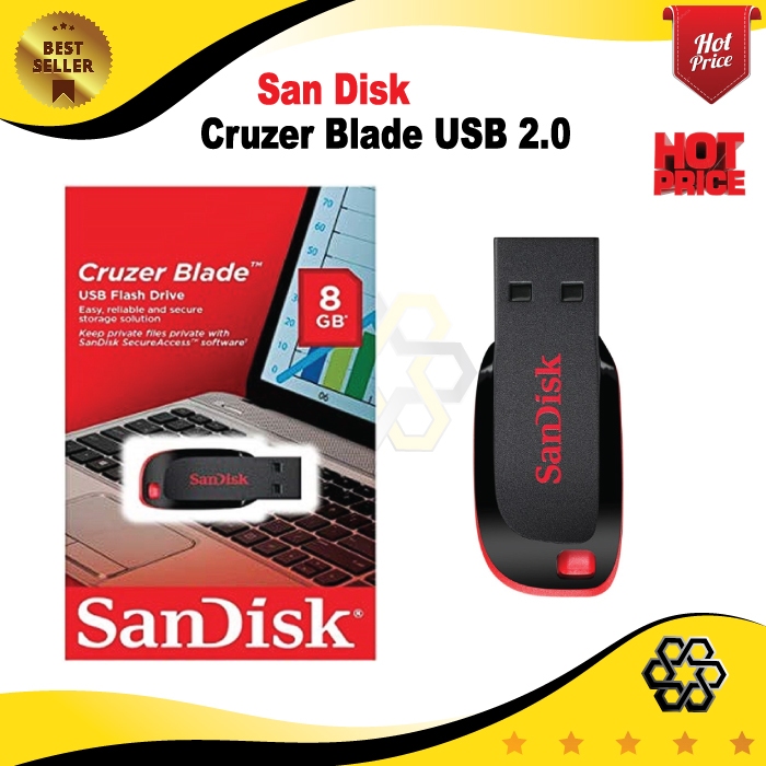 Flashdisk 8GB - San Disk USB 8GB - FlahDrive USB 2.0 Cruzer Blade Ori