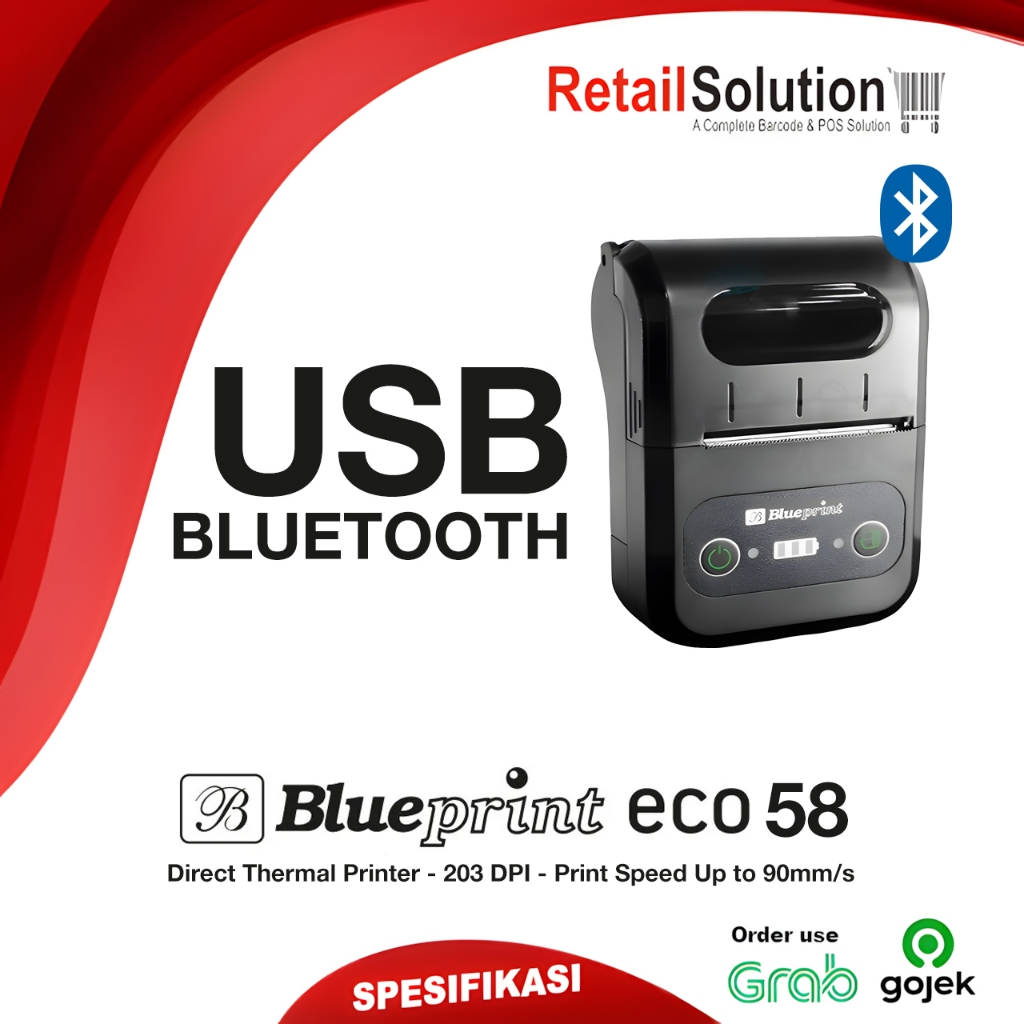 Printer Mini Portable Thermal Bluetooth - Blueprint ECO58 ECO-58