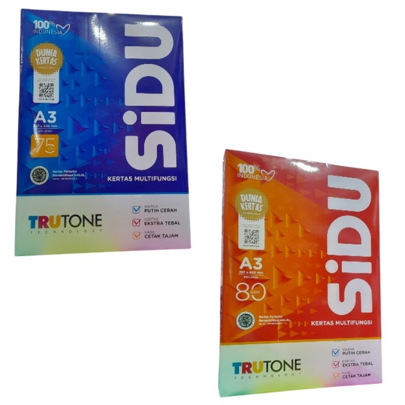 

KERTAS HVS A3 75 GSM & A3 80 GSM SIDU/ KERTAS PRINT DAN FOTO COPY