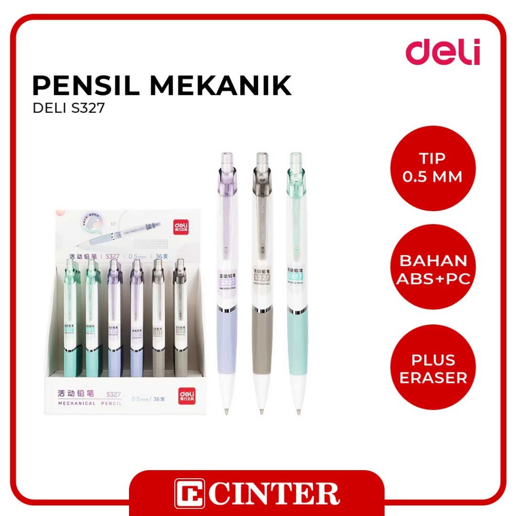 

DELI - PENSIL MEKANIK / PENSIL CETEK / PENSIL ISI ULANG / PENCIL MECHANIC S327 0.5MM
