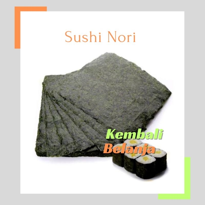 

Sushi Nori 5 Lembar/ Nori Halal/ Seaweed Rumput Laut/ Sushi Gimbap Korean/ Sushi Nori